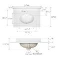 thumbnail image 3 of Design House Cultured Marble 31" x 22" Single Bowl Vanity Top with Single-Hole Mount and Backsplash, White, 3 of 18