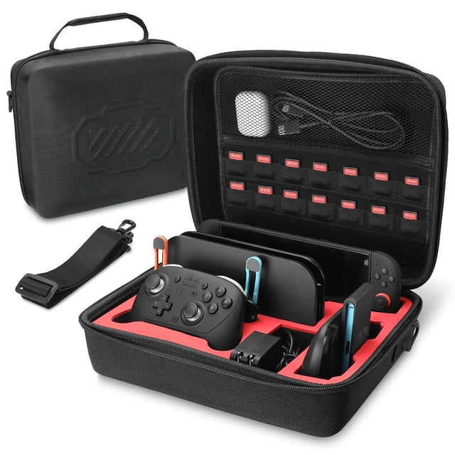 Switch 2 Case for Nintendo Switch 2(2025), Portable Hard Shell All Protective Travel Bag with 14 Game Cards Slots, All in One Carrying Case for Switch 2 Accessories Console Dock Pro Controller