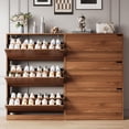 thumbnail image 4 of FANRAL Shoe Cabinet Entryway,3 Tire Wooden Shoe Rack for Entryway Closet,Walnut Shoe Storage Organizer Cabinet, 4 of 8