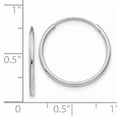 thumbnail image 3 of 14k White Gold Endless Tube Hoop Earrings Round, 3 of 7