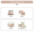 thumbnail image 5 of Regency Heights King Comforter Sets, 7-Piece Tufted Pintuk Bed in a Bag Bed Set, Satin Luxury Blush Comforter Bedding Set with Decor Pillow, 5 of 7