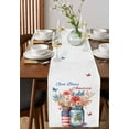 thumbnail image 2 of 4th of July Burlap Cotton Table Runner 13x120 Inches Long, Independence Day Spring Floral Butterfly Farmhouse Table Runners, Outdoor Dining Tablecloths Decor for Baby Shower/Party/Wedding, 2 of 6