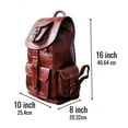 thumbnail image 4 of Jaald 16" Leather Backpack Rucksack Vintage Weekender Laptop Bag Travel Knapsack College Daypack BookBag Office Christmas Gift for Men Women, 4 of 5