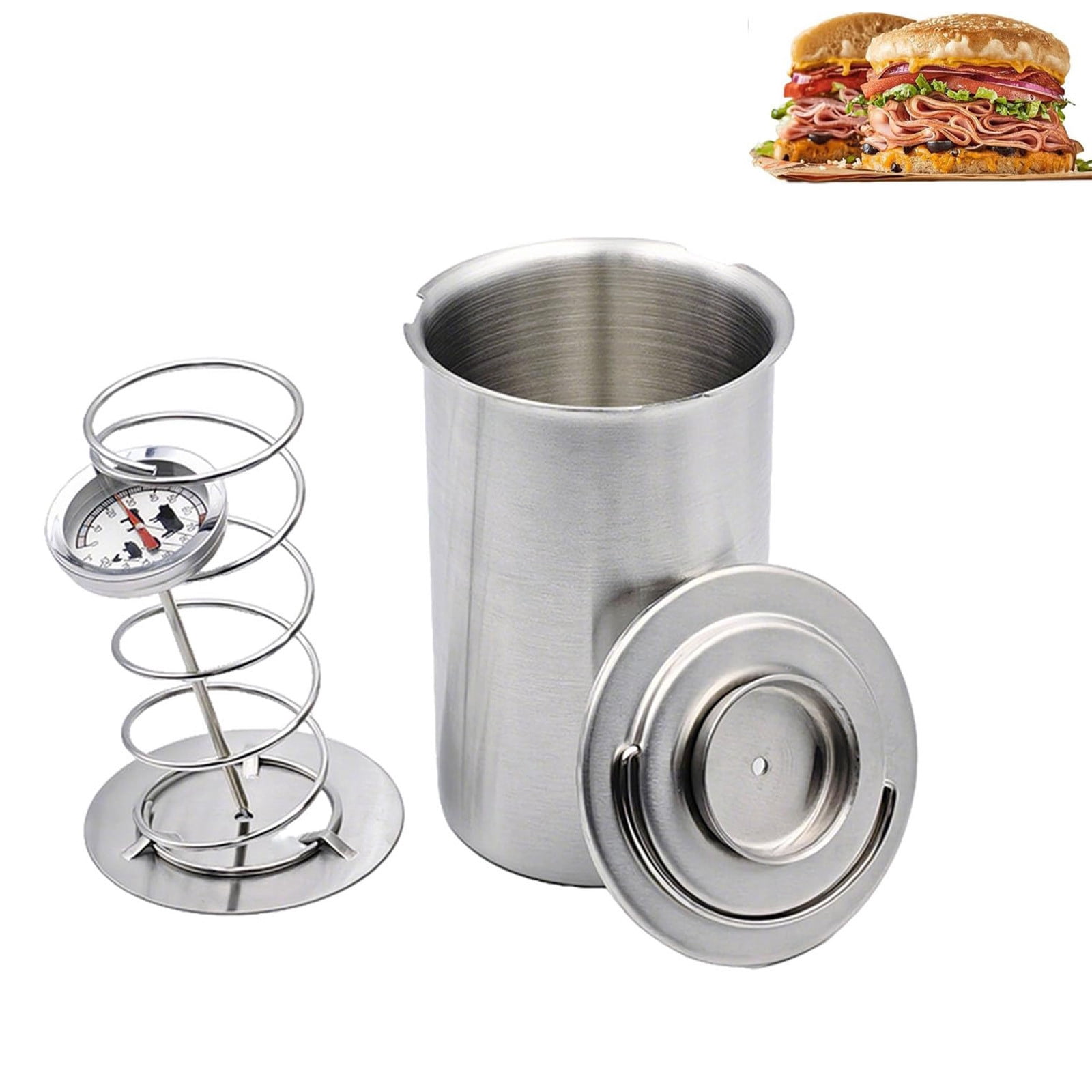 zhonghuaying Lunch Meat Press,Ham Maker Meat Press,Stainless Steel Deli Meat Press for Making Healthy Homemade Deli Meat with Thermometer & Spring Mechanism,Ham Maker and Sandwich for Home Cooking