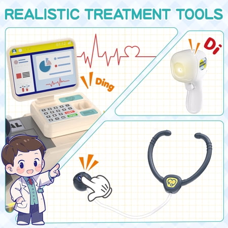 JoyStone Toy Doctor Kit, Interactive Pretend Play Medical Set with Lights & Sounds, Educational Toy for Boys & Girls, Ages 3-5