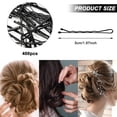 thumbnail image 2 of 400 horquillas para el cabello de 2 pulgadas, color negro, horquillas finas de sujeción segura para mujeres, pinzas para el cabello onduladas invisibles a granel con cajas transparentes, pin, 2 of 5