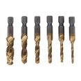 thumbnail image 5 of 6PCS Hex Shank Combination Tap Set Spiral Flute Drill Taps High Speed Steel Thread Tapping Tool Gold, 5 of 5