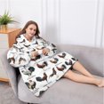 thumbnail image 5 of Oversized Wearable Blanket Hoodie,White Chicken Breed Pattern Sherpa Blanket Hoodie with Super Pockets,Super Warm Fuzzy Pullover for Women & Men, 5 of 6