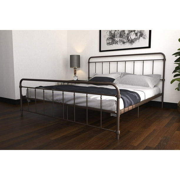 Wallace Metal Bed King Size Frame, King Bed Frame With Underbed Storage