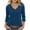 Dark Blue, variant on Diufon Womens Tops 3/4 Sleeve Dressy Casual Wave Edge V Neck Loose Blouses Fall Winter Solid Color Shirts