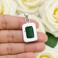 thumbnail image 5 of SATYAVIE JEWELLERY 925 Sterling Silver Green Onyx Rectangular Pendant for Women, 5 of 6