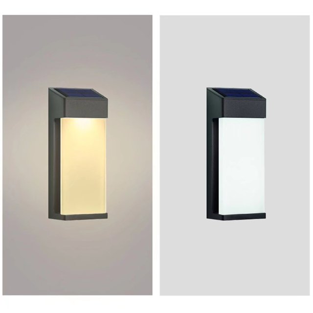 Aplique de exterior LED solar - Blanco cálido - 10lm - Carcasa de aluminio, ZefeiWu 8390614054493