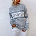 thumbnail image 1 of Women Christmas Casual Jumper Shirt Knitted Snowflake Pullover Xmas Sweater Tops, 1 of 1