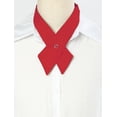 thumbnail image 3 of INSPIRE CHIC Unisex School Uniform Solid Adjustable Button Criss-Cross Bow Tie Red One Size, 3 of 6