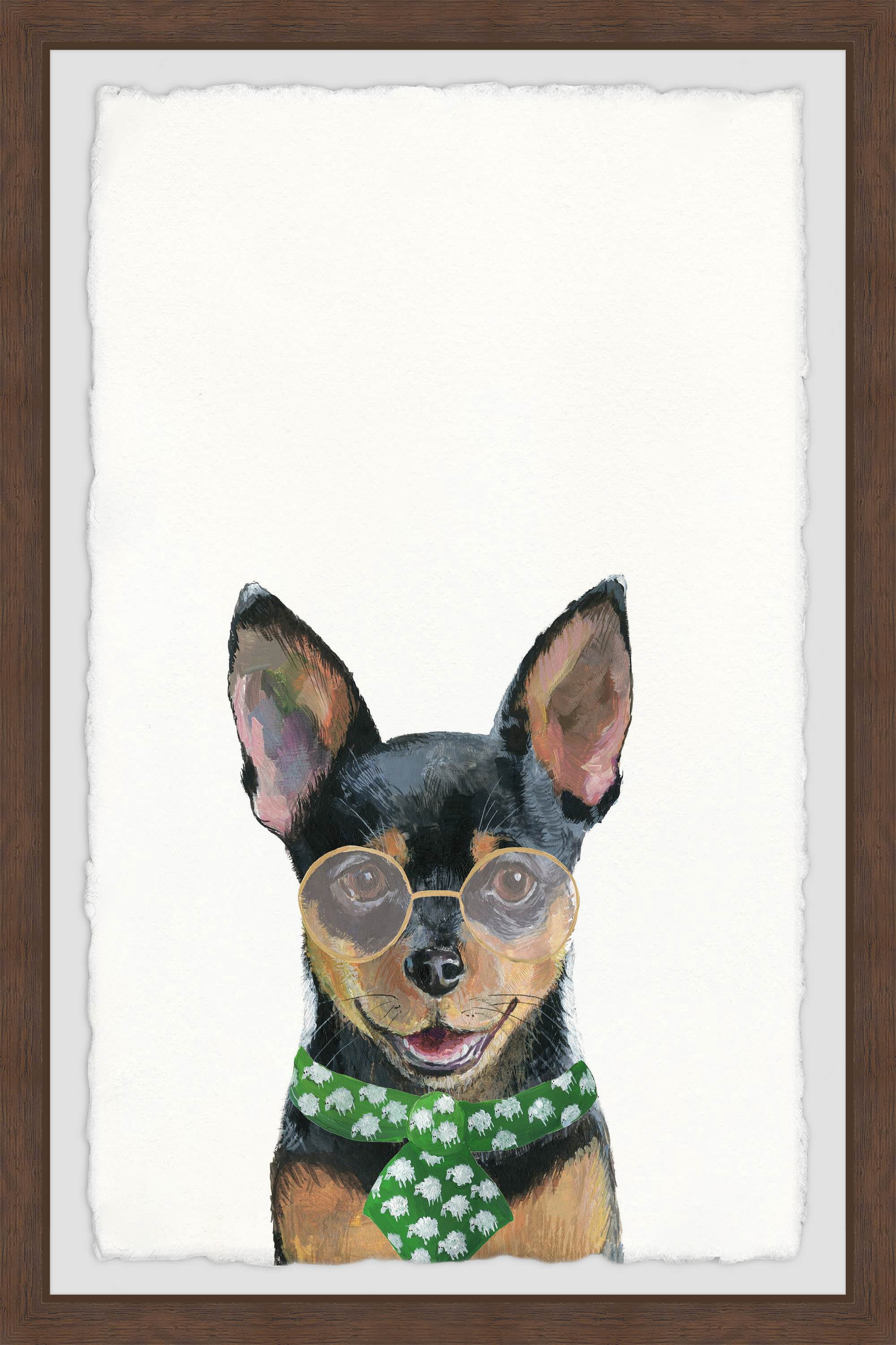 Marmont Hill "Dog with a Green Tie" Framed Painting Print