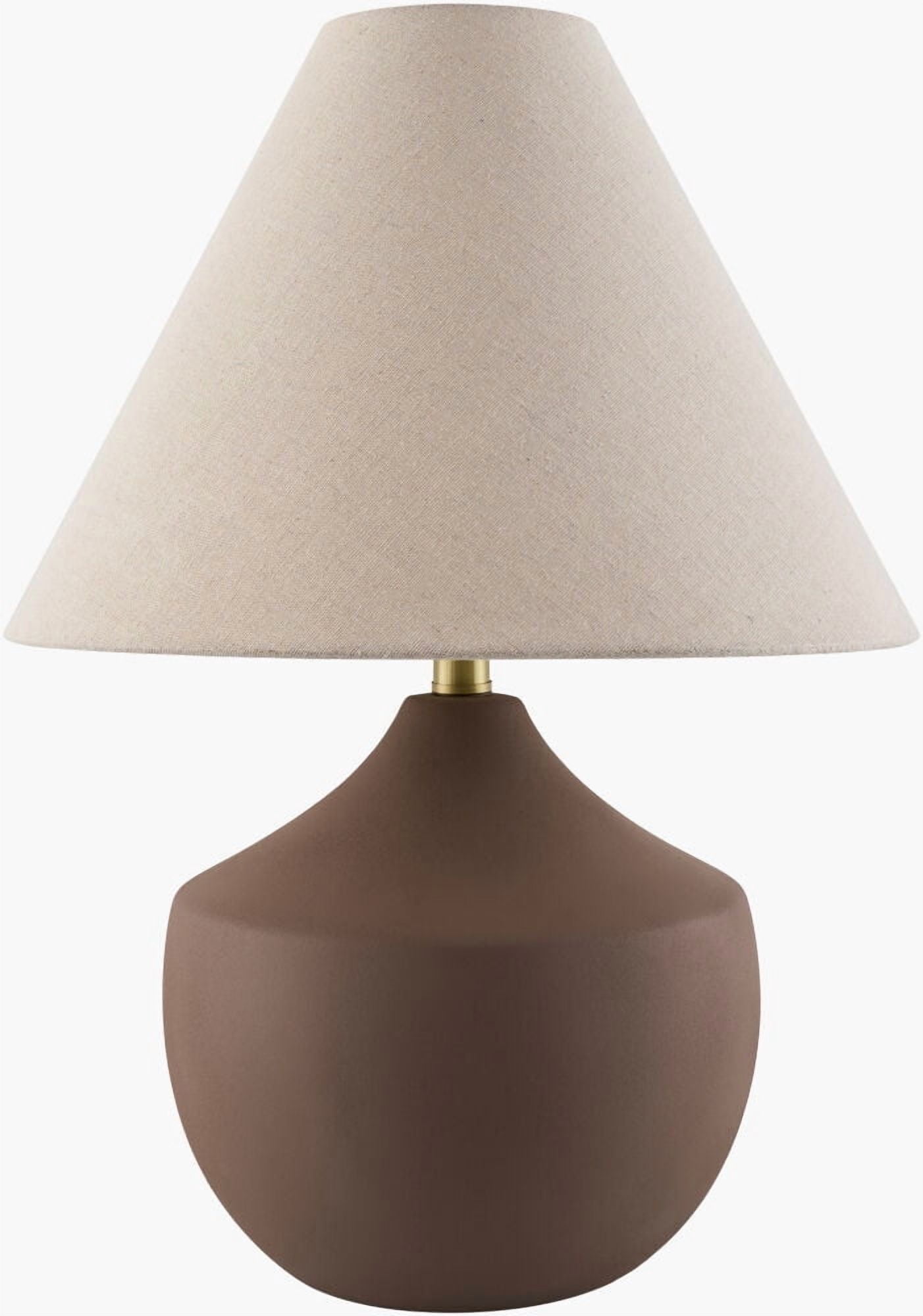 Livabliss Table Lamps, 22" Benson Rustic Bedside Nightstand Table Lamp for Bedroom Living Room Office, Brown Body with White Beige Shade (22"H x 16"W x 16"D)