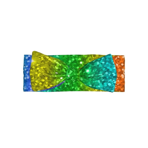 Balery Glitter Rainbow Pattern Baby Headbands Hairbands Hair Bow Elastics for Baby Girls Newborn Infant Toddlers Kids