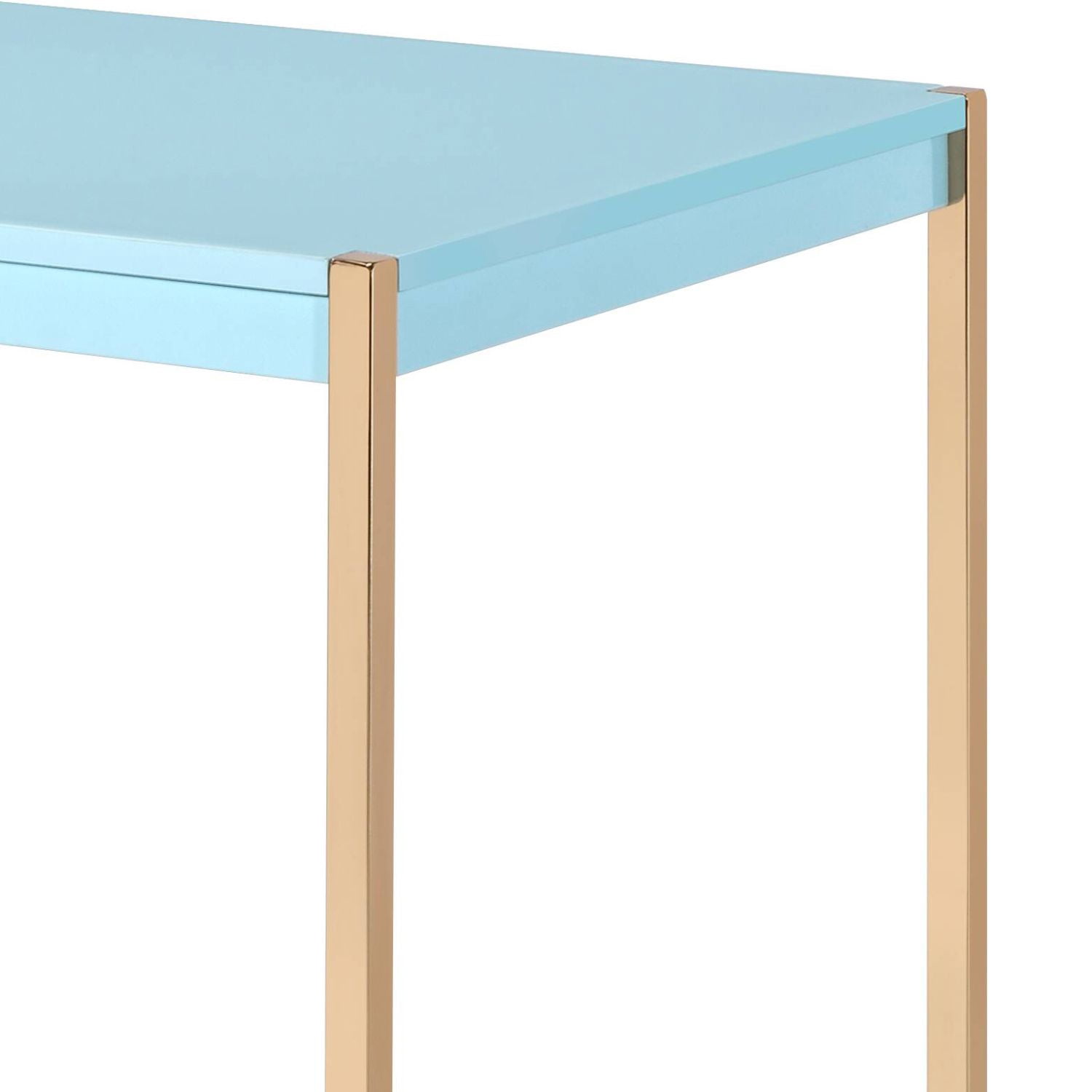 Rectangular Writing Desk with USB Port, Open Metal Base, 42 in Wide Home Office Desk for Study and Bedroom