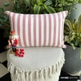 thumbnail image 6 of Holiday Striped Lumbar Pillow Cover, 12" x 26" Red Cotton Pillowcase, Farmhouse Check & Stripe Christmas Oblong Pillow Cover For Sofa Couch, Hotels, Living Room, Bed Room - Lush Lines Red, 6 of 10