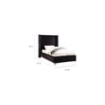 thumbnail image 5 of Homestock Gothic Grace Modern Contemporary Velvet Upholstered Bed with Deep Button Tufting, Solid Wood Frame, and Custom Chrome Legs-Color:Black,Size:Twin, 5 of 6