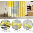 Lnond 4Pcs Bathroom Shower Curtain Sets with Rugs,Yellow and Grey