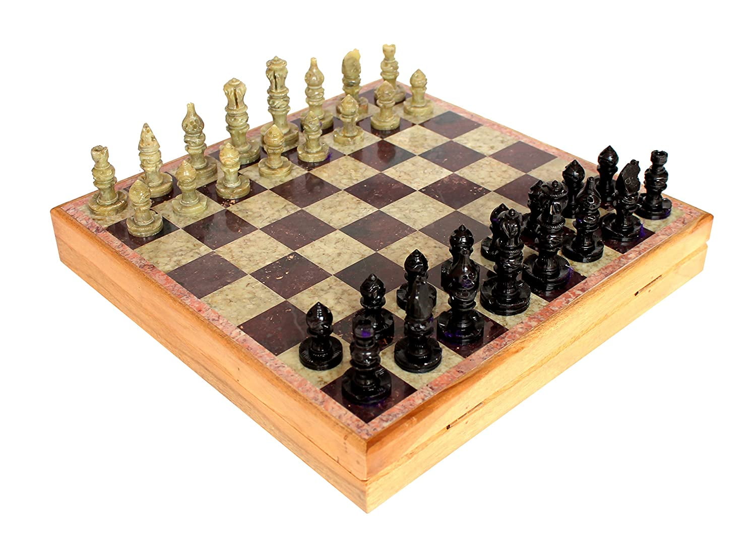 12 X 12 Inch StonKraft Wooden Chess Game Board Set with Magnetic Wood Pieces 12 X 12 Inch StonKraft Wooden Chess Game Board Set with Magnetic Wood Pieces