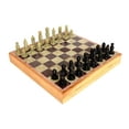 thumbnail image 2 of StonKraft - 12" x 12" Stone Inlaid Chess Game Board with Wooden Base - Board Set with Hand-crafted Natural Stone Chess Pieces, 2 of 6