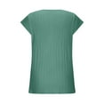 thumbnail image 5 of Wycnly Womens Tops Dressy Casual Fashion Button up Solid Comfy Lightweight Tunic Tees Shirts Summer Short Sleeve Crewneck Tops Plain Blouse Green XXL, 5 of 6