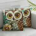thumbnail image 3 of Throw Pillow Covers Cartoon Green Cute Cartoon Owl Cushion Pillow Case Home Decor Pillowcase, 3 of 7