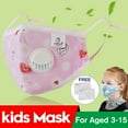 thumbnail image 1 of 2 Pcs Adjustable Children Anti-Dust 5 Layer Breathable Face Mask with Breathing Valve & 4 Filter Pads, 1 of 9