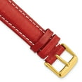 thumbnail image 5 of 16mm Red Sport Leather with White Stitching and Gold-tone Buckle 7.5 inch Watch Band, 5 of 6