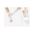 thumbnail image 3 of INSPIRE CHIC Women's Fishnet Glove Elastic Elbow Length Half Finger Mesh Gloves One Size White, 3 of 7