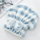 thumbnail image 5 of Gorro de secado rápido con lazo de terciopelo para secador de pelo, toalla absorbente de microfibra, gorro de ducha de princesa a rayas, gorro de baño, 5 of 6
