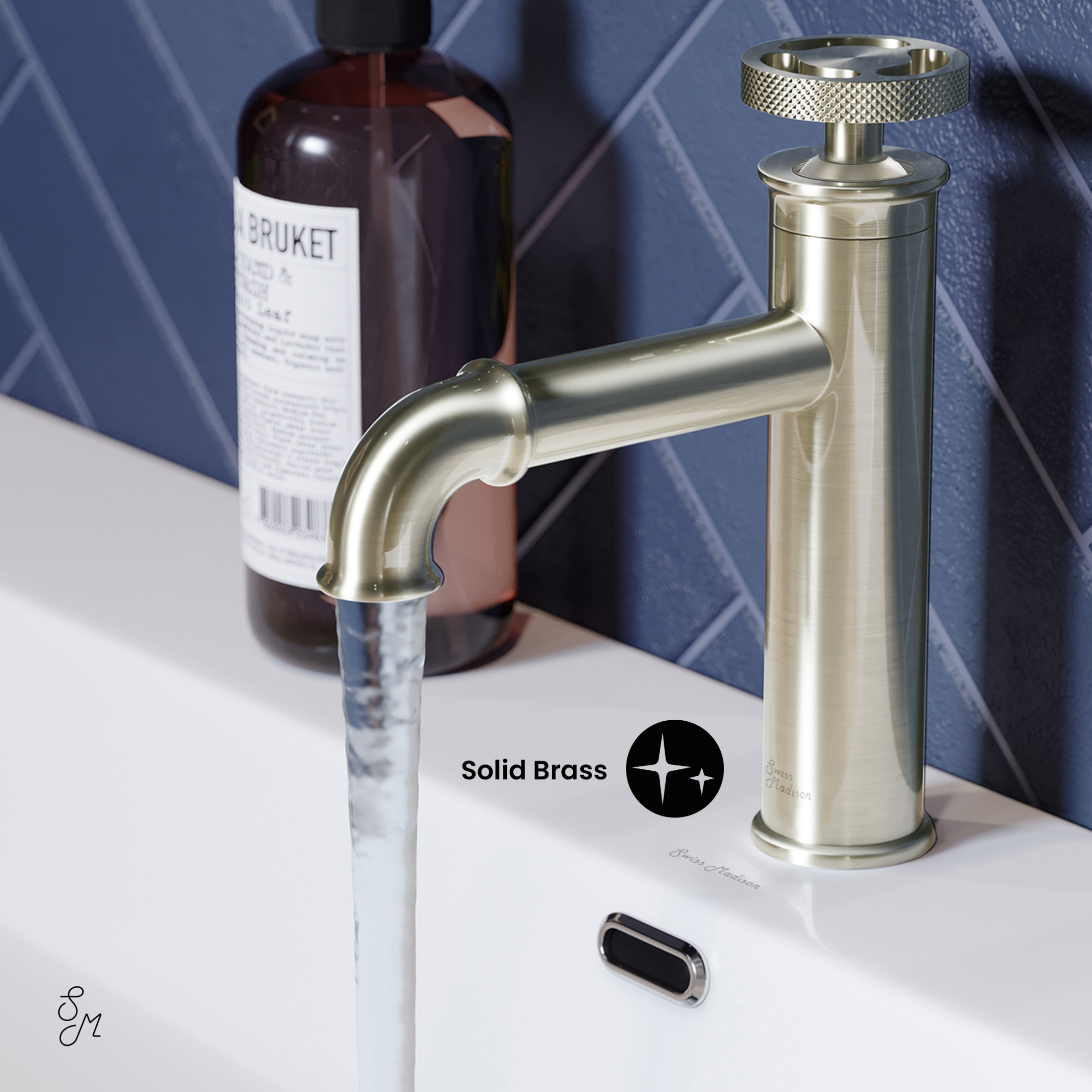 Avallon Single Hole, Single-Handle Wheel, Bathroom Faucet in Brushed Nickel