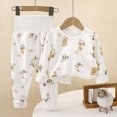 thumbnail image 2 of CAUYDY 12 18 24 Months Newborn Girl Picture Outfits Toddler Clothes Cute Long Sleeve T-Shirt Elastic Pants 2Pcs Set Baby Pajamas for Girls Fall Winter Sizes 12-18 Months,Light Gray, 2 of 6