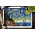 thumbnail image 3 of Maine, Bass Harbor Lighthouse, Starry Night (9x12 Wall Art Print, Home Decor), 3 of 3
