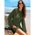 thumbnail image 5 of Women Swimsuit Crochet Swim Cover Up Summer Bathing Suit Swimwear Mesh Knit Beach Dress Vacation Outfits ﻿, 5 of 7