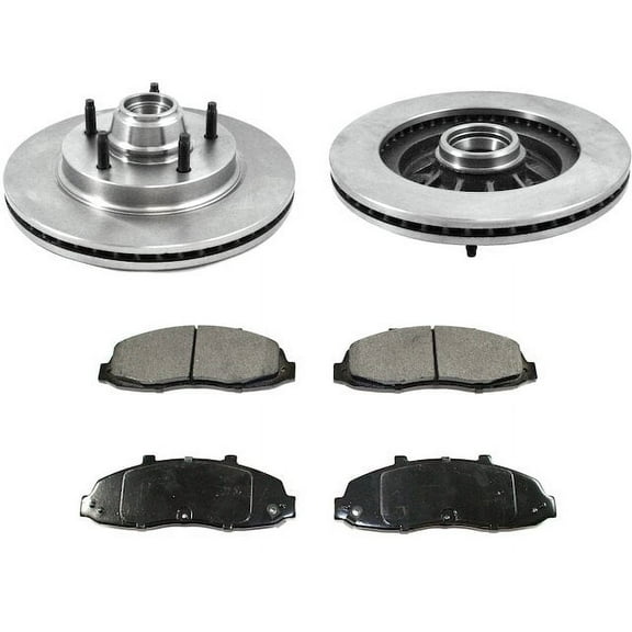 Front Brake Pad and Rotor Kit - Compatible with 1997 - 1999 Ford F-150 RWD 1998
