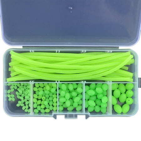 jklymm 170 Pcs/Box Glow Fishing Assorted Oval Shape Beads Night Tube