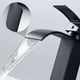 thumbnail image 2 of Grifo de lavabo en cascada negro, grifo mezclador de baño moderno y actualizado, grifo de caño cuadrado grande de latón, agua fría y caliente disponible, 2 of 5
