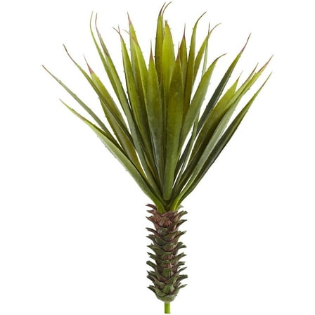 Nearly Natural 18" Green Spiky Agave Succulent Artificial Plant, Set of 2
