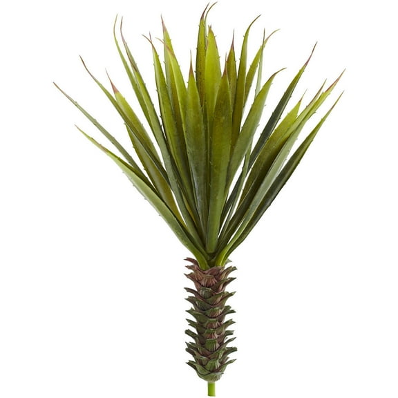 Nearly Natural 18" Green Spiky Agave Succulent Artificial Plant, Set of 2