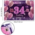 thumbnail image 2 of Decoraciones De Cumpleaños Número 34 Para Niñas, Cartel De Feliz Cumpleaños Imisi, Decoraciones Rosas Para Una Fiesta De Cumpleaños, Telón De Fondo Para Mujeres, 2 of 5