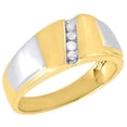 thumbnail image 5 of Diamond Trio Set 10K Yellow Gold Ladies Engagement Ring Mens Wedding Band .25 Ct, 5 of 7