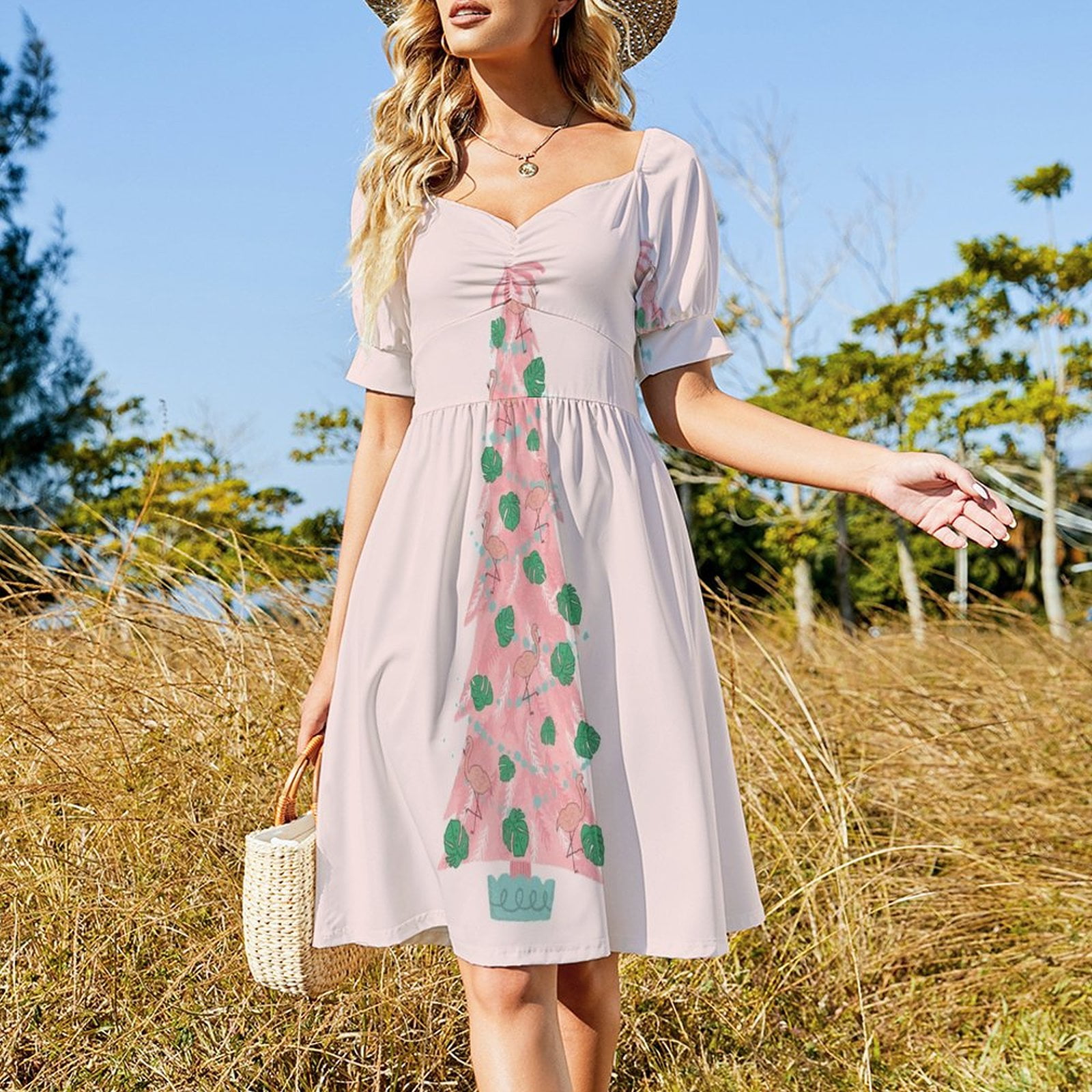 Flamingo Christmas Tree Dress Long dress beach dress - Walmart.ca