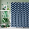thumbnail image 3 of Shower Curtain, Moroccan Classic Navy Blue Lattice Waterproof Shower Curtain Set with Hooks for Bathroom Showers,Stalls and Bathtubs,60x72In Geometric Tile Plaid, 3 of 9