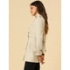 thumbnail image 4 of Abrigo de invierno con cinturón y bolsillos con doble botonadura y cuello alto para mujer Beige M, 4 of 6