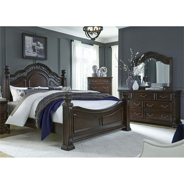 Liberty Furniture Messina Estates 4 Piece King Poster Bedroom Set