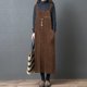 thumbnail image 1 of Nueva moda mujer de pana vestido vintage bolsillo correa casual otoño invierno flojo chaleco vestido Tomshoo Café/XL, 1 of 7