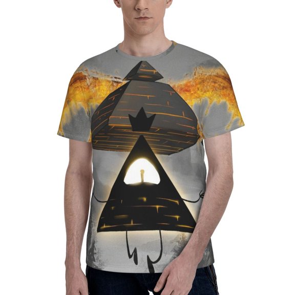 Bill Cipher Men's T Shirts Cartoon Graphic Short Sleeve Tees Novelty Casual Unisex Adults Tee Shirt Tops